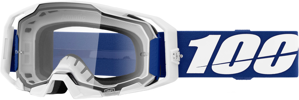 100-Percent Armatic MX Goggles with Clear Lens and Blue Frame