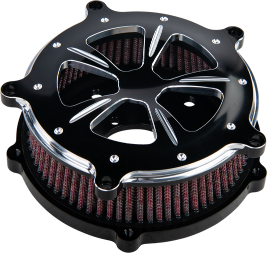 HardDrive Commodore Air Cleaner Kit with Black Contrast Finish and Clear Window for V-Twin Engines