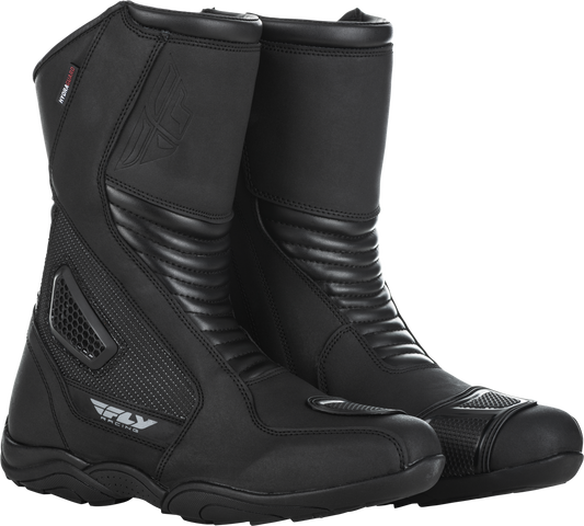 Fly Racing Milepost Boots Black US 12 – Durable Street Motorcycle Footwear with Weatherproof Technology