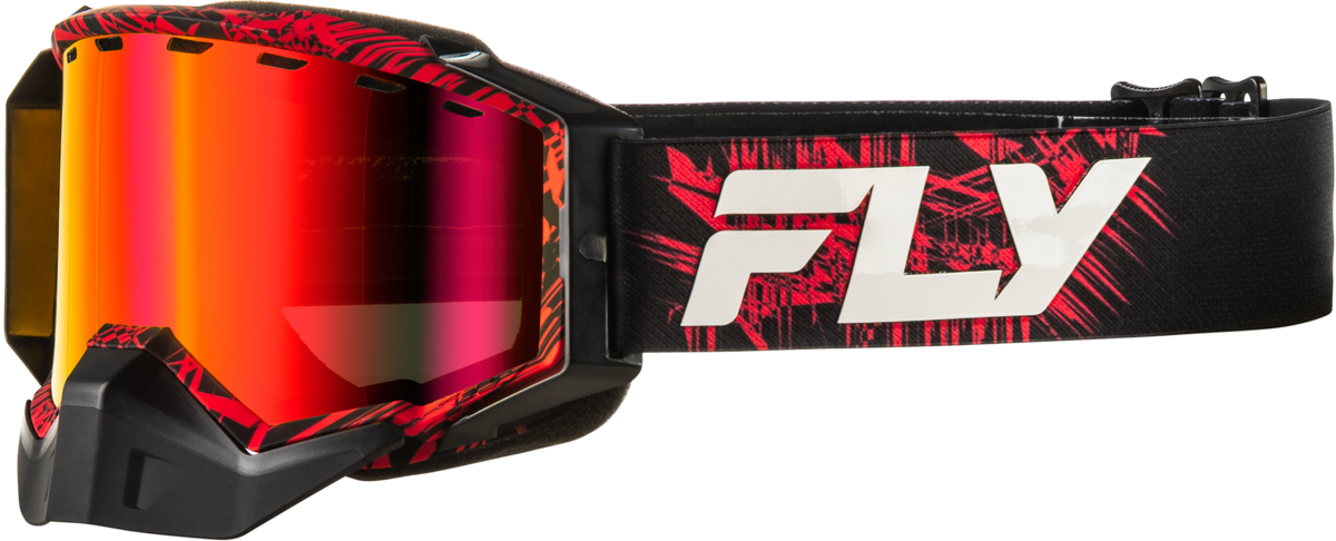 Fly Racing Zone Snow Goggle Red/Black with Red Mirror and Amber Lens
