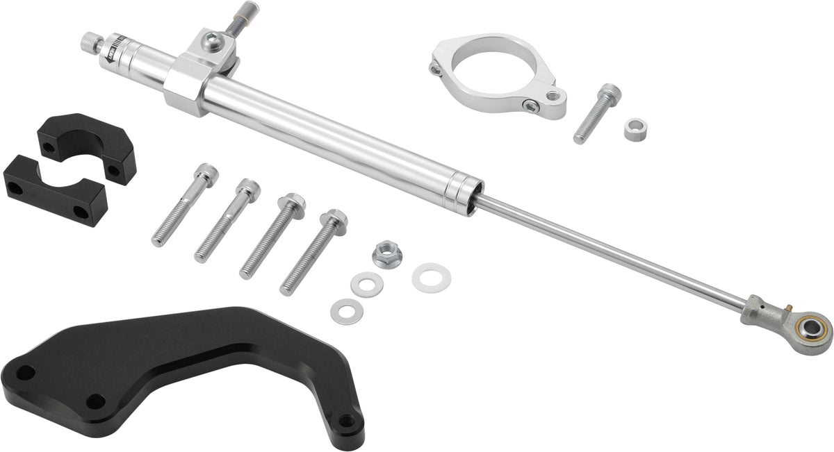 HardDrive Steering Damper for Harley Davidson FLTR Road Glide 2000-2008, Silver - Part 87374