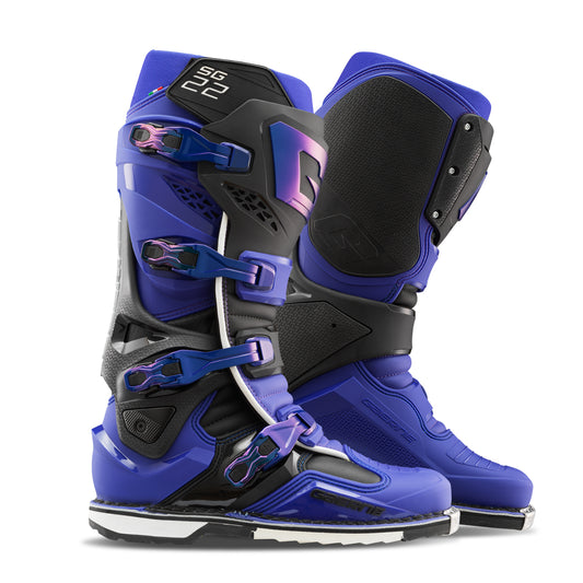 Gaerne SG-22 Offroad Boots in Purple/Black, US Size 10 — High-Performance Italian Craftsmanship