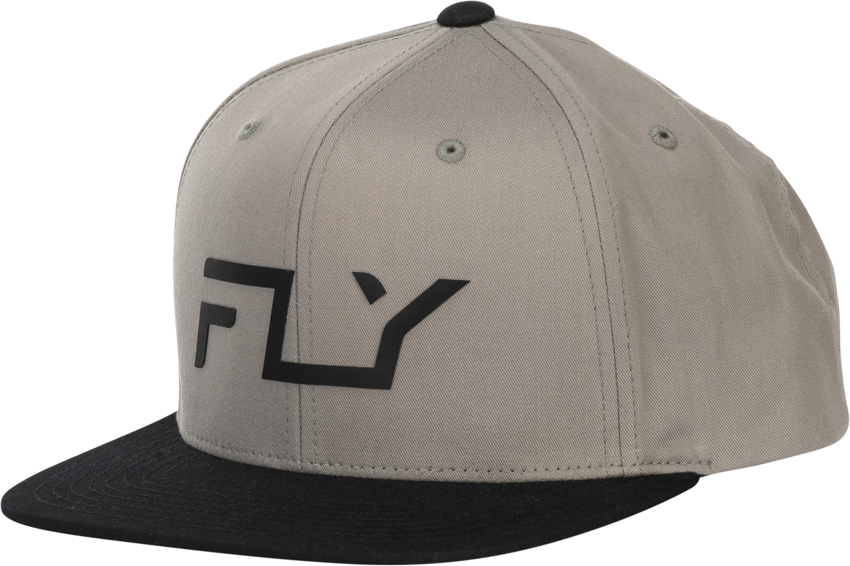 Fly Racing Fly Flow Hat Grey – Adjustable Snapback Headgear with Curved Bill