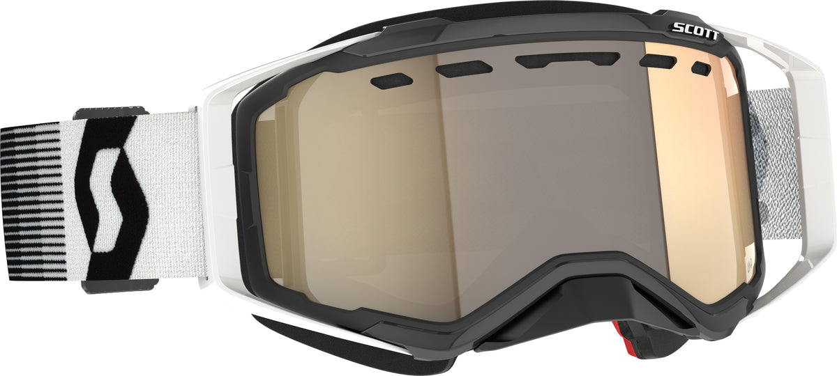 SCOTT Prospect Snowcross LS Goggle Premium Black/White with Bronze Chrome Lens