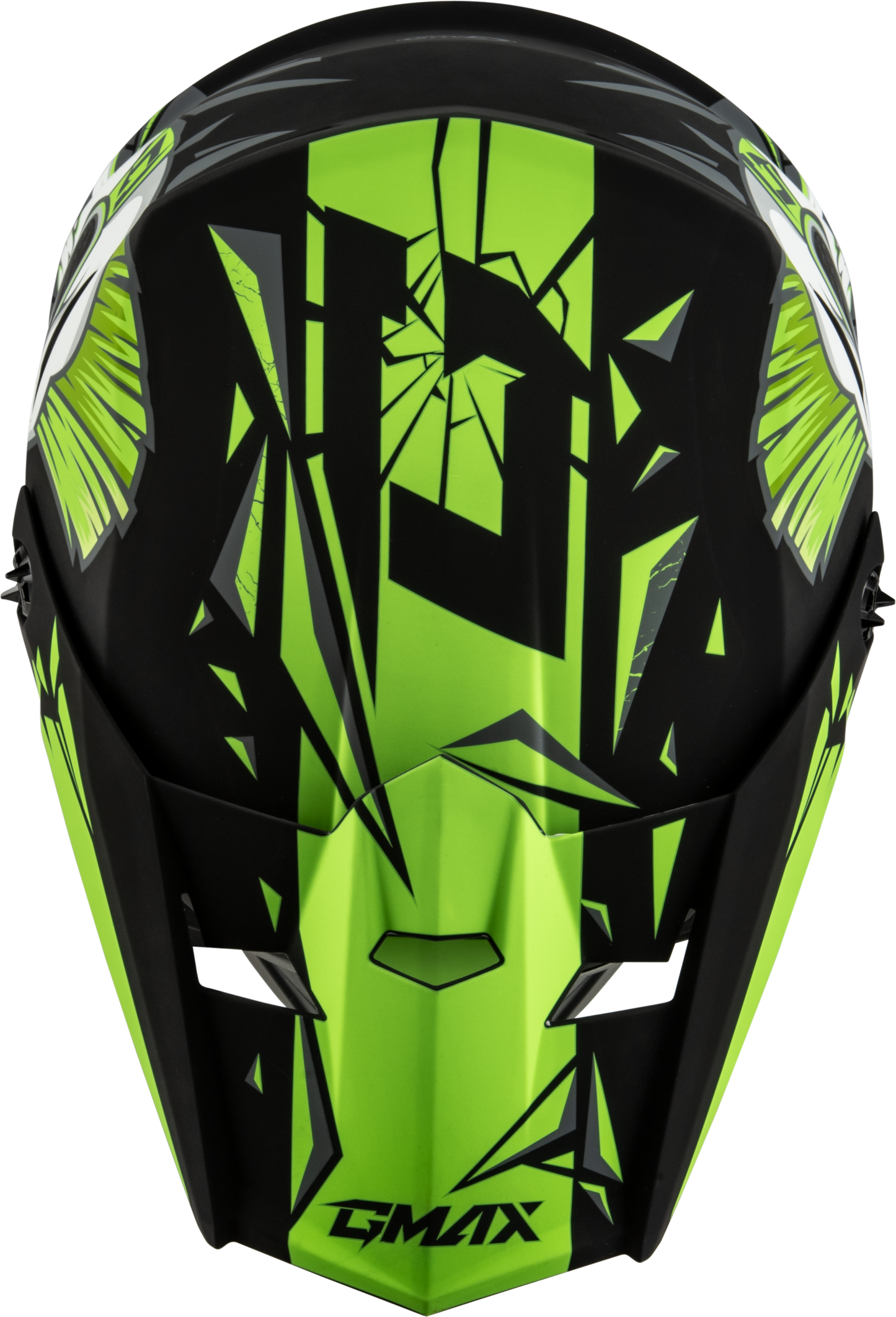 GMAX Youth MX-46Y Off-Road Helmet in Matte Black and Green - Size Medium