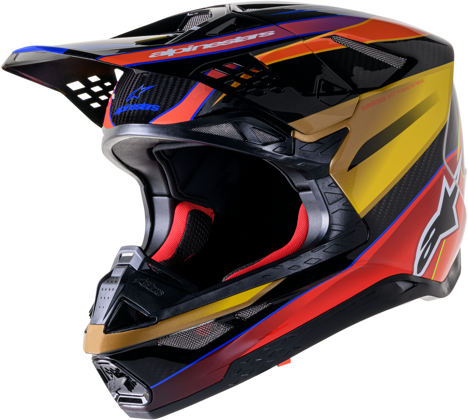 Alpinestars Supertech M10 Era Off-Road Helmet – Medium, Gold Yellow/Rio Red