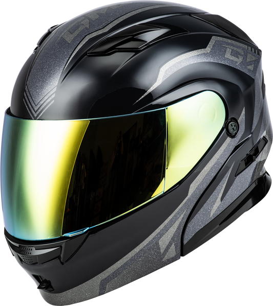 GMAX MD-01 Volta Modular Helmet for Street Riding – 3X-Large, Silver/Gold/Grey Metallic
