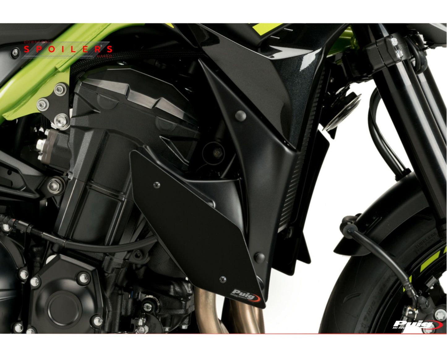 PUIG Downforce Side Spoilers for Kawasaki Z650 - Black (Part #20328N)