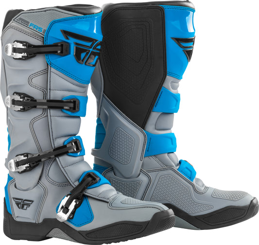Fly Racing FR5 Offroad Boots Grey/Blue Size 7 - Durable, Impact-Resistant Motocross Footwear