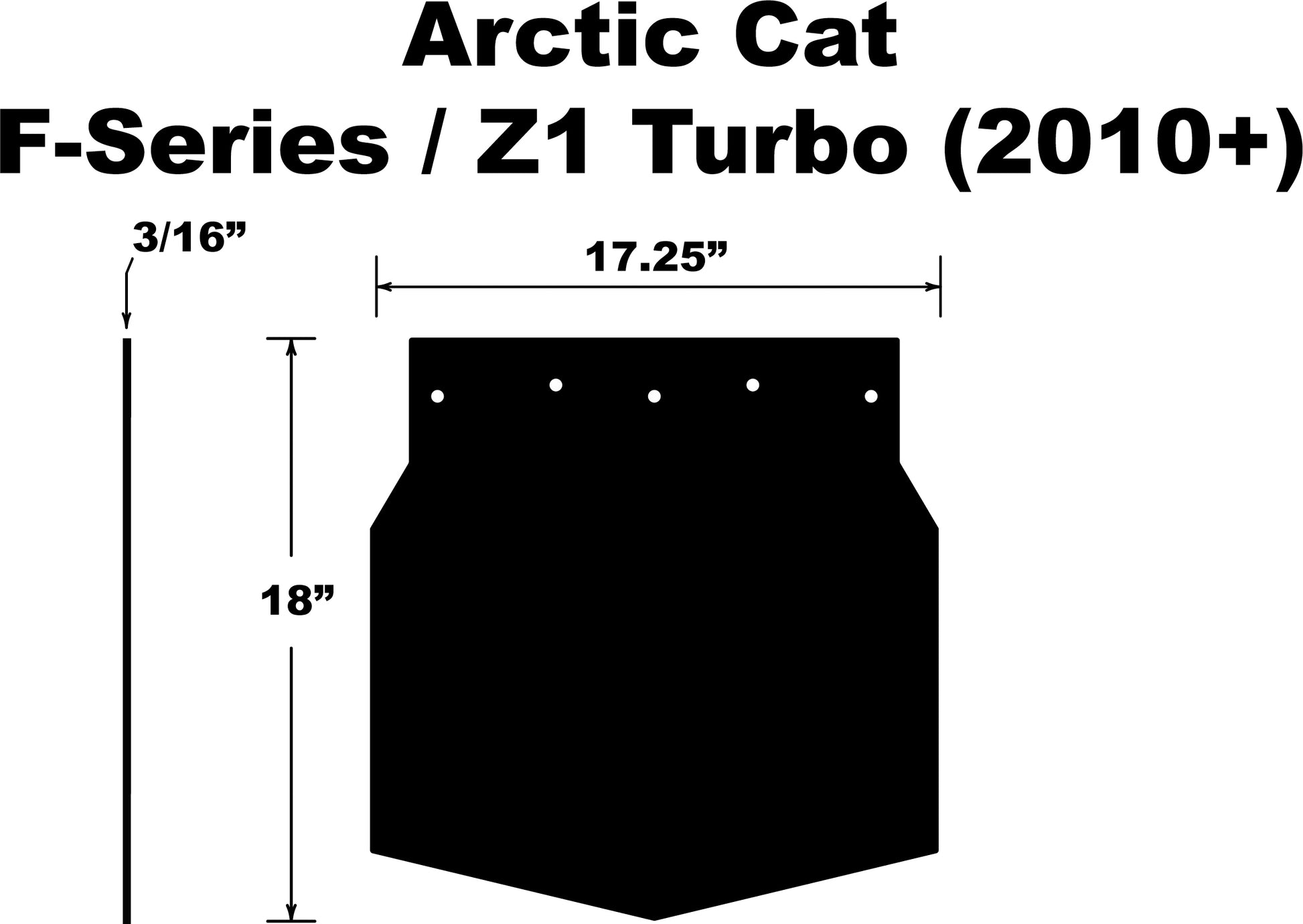 PDP Snowflap for Arctic Cat F Series and Z1 Turbo 2010+ – Durable Snow and Mud Flaps with Hardware