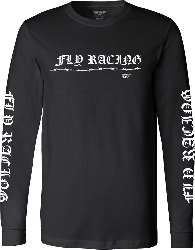 Fly Racing Barbed Wire Long Sleeve Shirt in Black, Medium – Comfortable Cotton-Poly Blend