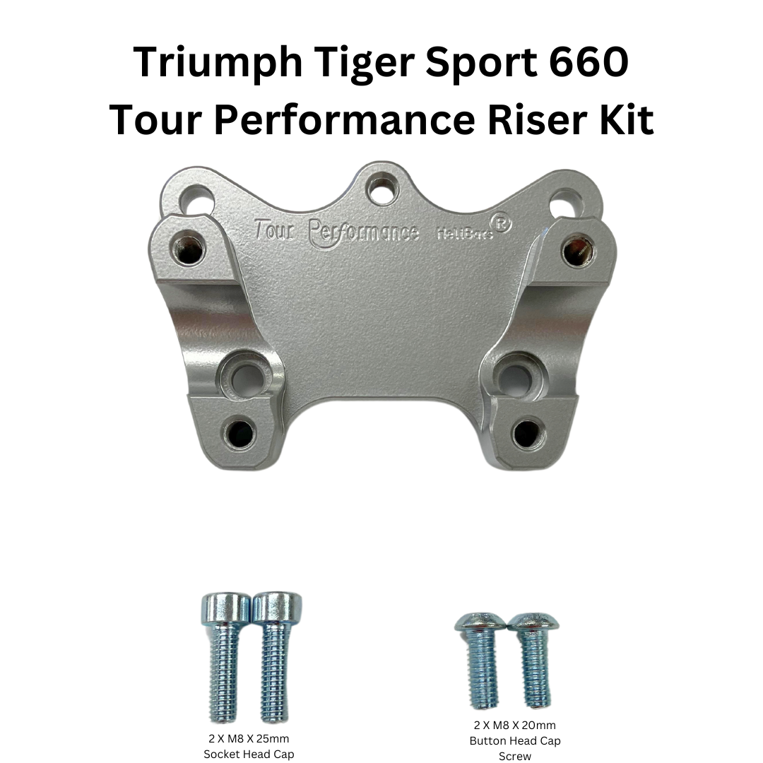 HeliBars Handlebar Risers Silver for Street Motorcycles - Part HR06189
