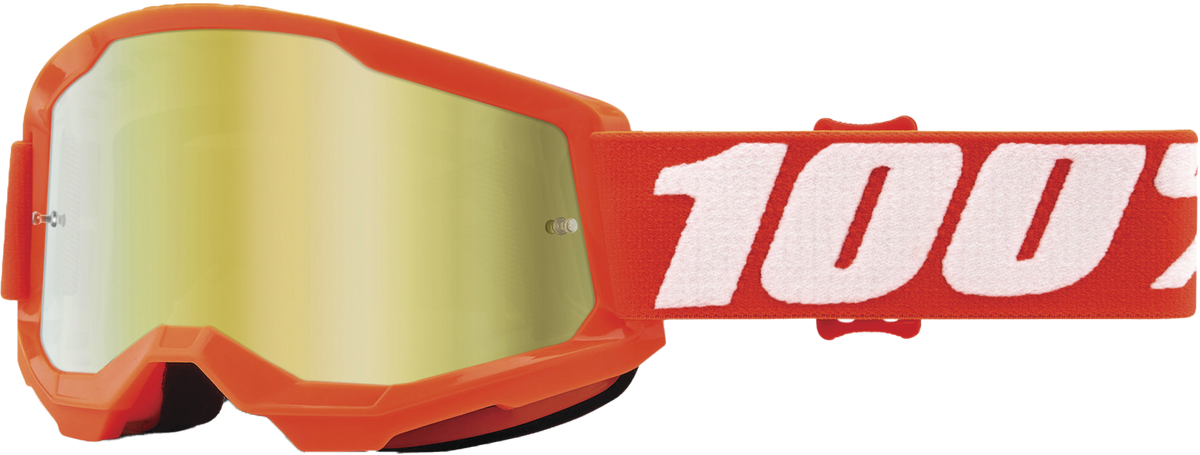 100-Percent Strata 2 Junior Goggle Orange Mirror Gold Lens for Offroad Riding