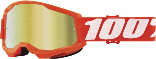 100-Percent Strata 2 Junior Goggle Orange Mirror Gold Lens for Offroad Riding