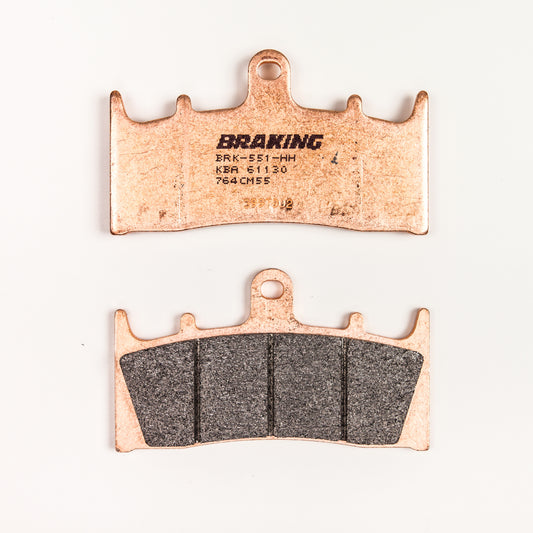 BRAKING Part Number 764CM55 Front Sintered Brake Pad Set for Kawasaki ZX-6R and Vulcan Models