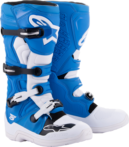 Alpinestars Tech 5 Offroad Motorcycle Boots Blue/White Size 5