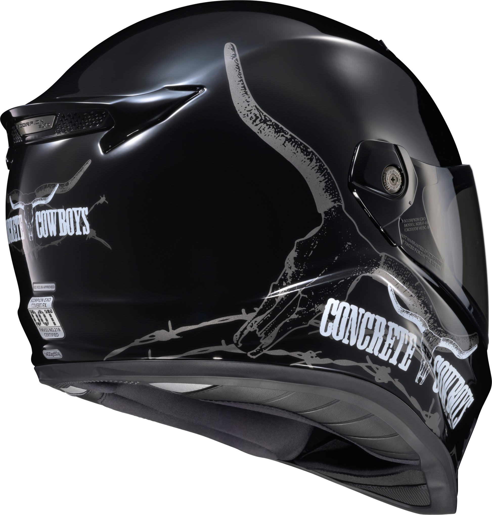 ScorpionEXO Covert FX Full Face Helmet – Concrete Cowboys Gloss, Medium