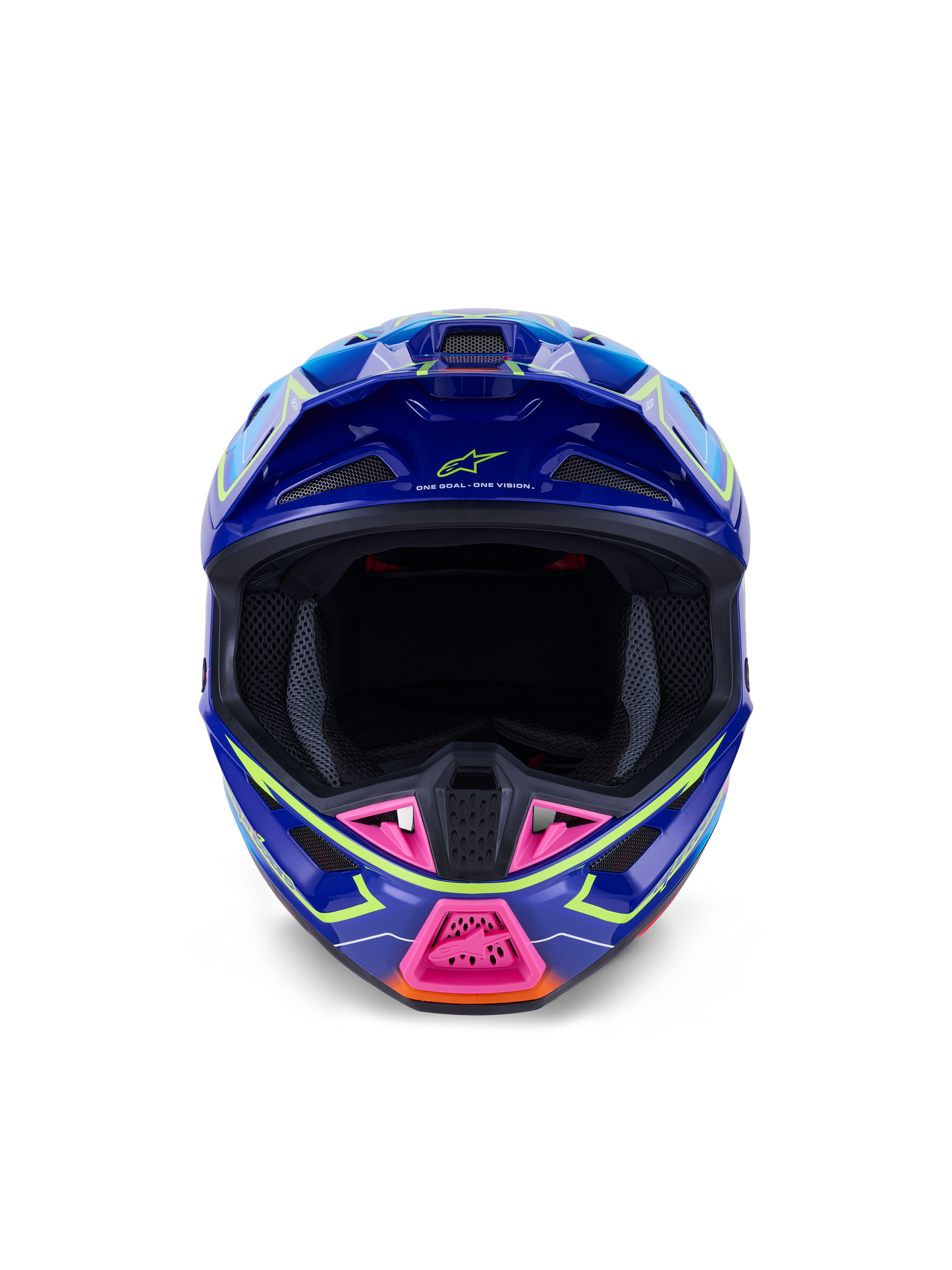 Alpinestars SM7 Offroad Helmet Large - Blue, Pink & Yellow Fluorescent Gloss Finish