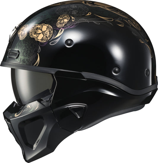 Scorpion EXO Covert X Open Face Helmet with SpeedView Sun Visor and Bluetooth Compatibility, X-Large, Black