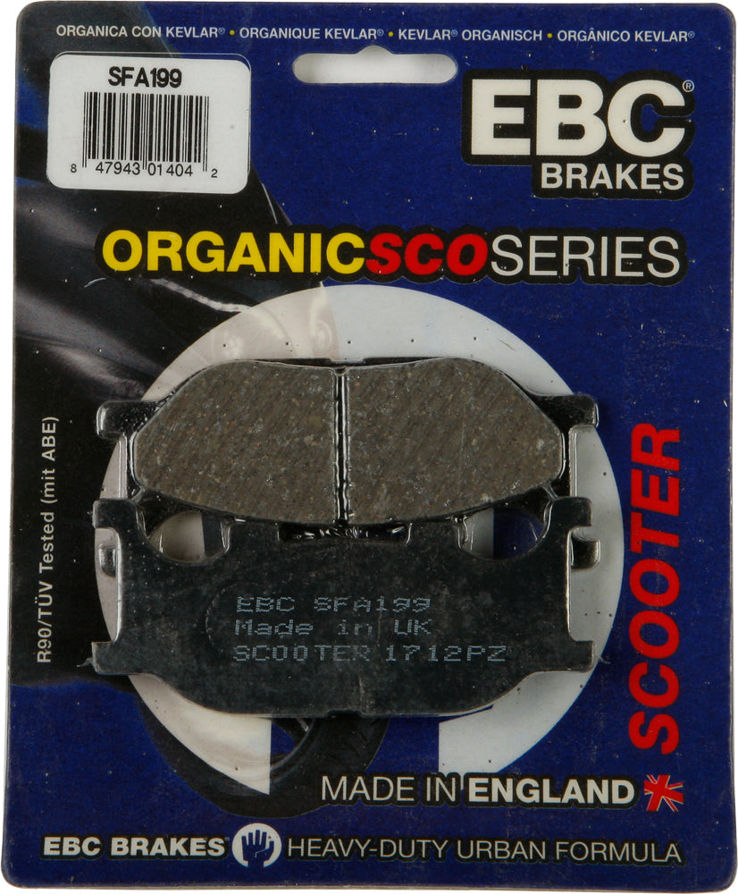 EBC Brakes SFA199 Organic Brake Pads for Yamaha CP250 Morphous Scooter