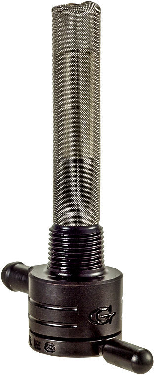 GOLAN 3/8 NPT Petcock with Ball Bearing Detents – Black Fuel Shut-Off Valve for V-Twin Engines