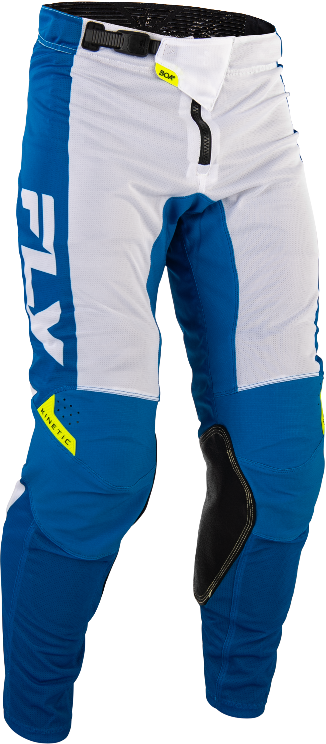 Fly Racing Kinetic Mesh Pants for Men – US 36 Blue/White/Hi-Vis Yellow Offroad Apparel