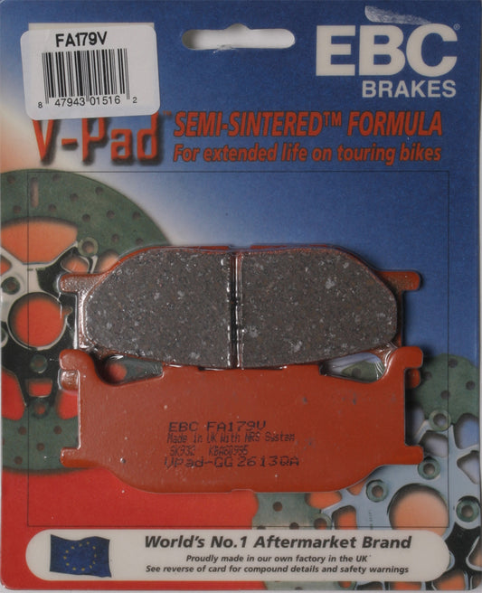 EBC Brakes V Series Semi-Sintered V-Pads for Cruiser and Big Twin Motorcycles