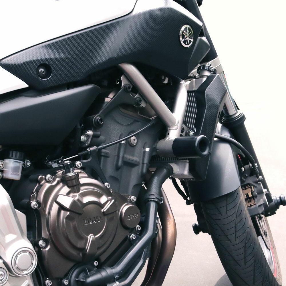 Shogun Motorsports Frame Sliders No Cut Black for Yamaha MT-07 & XSR700 – Part #750-6419