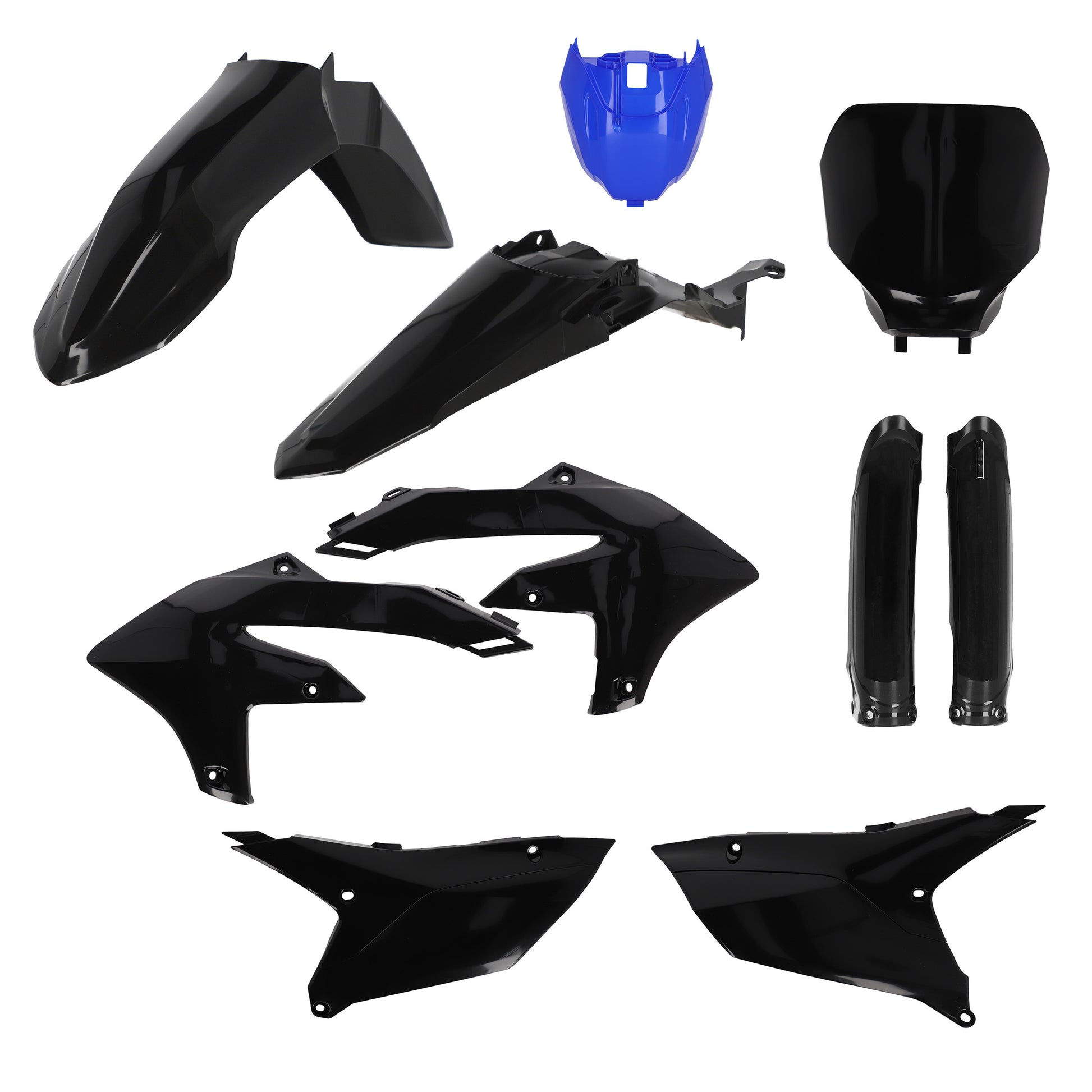 ACERBIS Full Plastic Kit for Yamaha YZ450F and YZ250F – Black and Blue Offroad Body Replacement