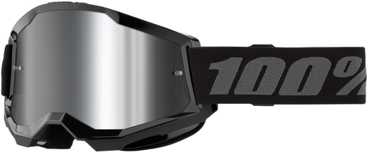 100-Percent Strata 2 Goggle Black with Mirror Silver Lens – Offroad Performance Eyewear