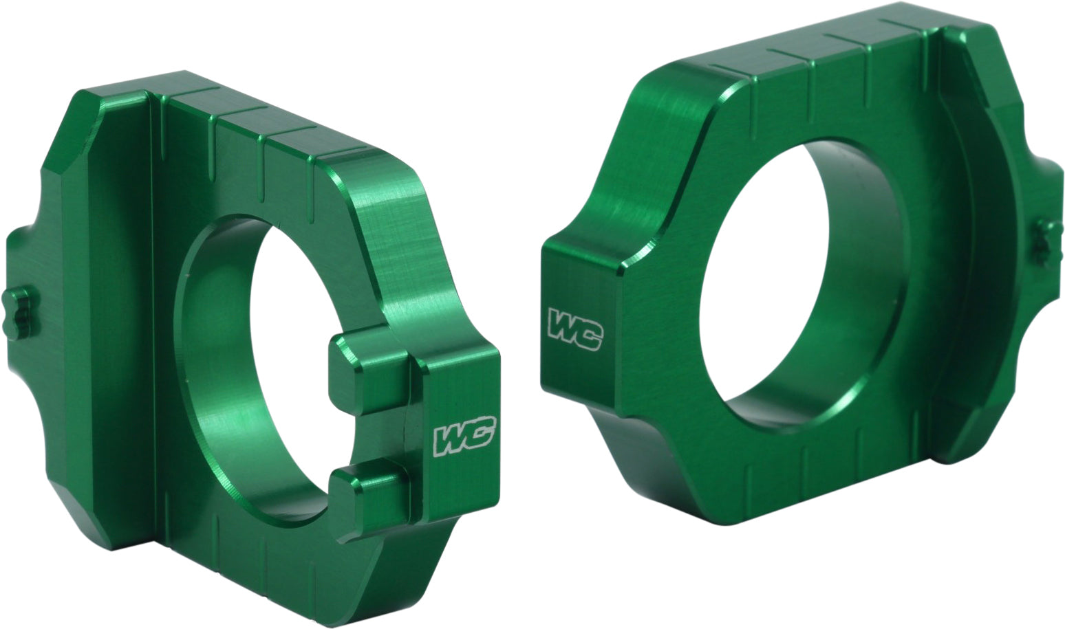 Works Elite Axle Block Kit for Kawasaki KX250F - CNC Machined Aluminum Floating Rear Axle Conversion
