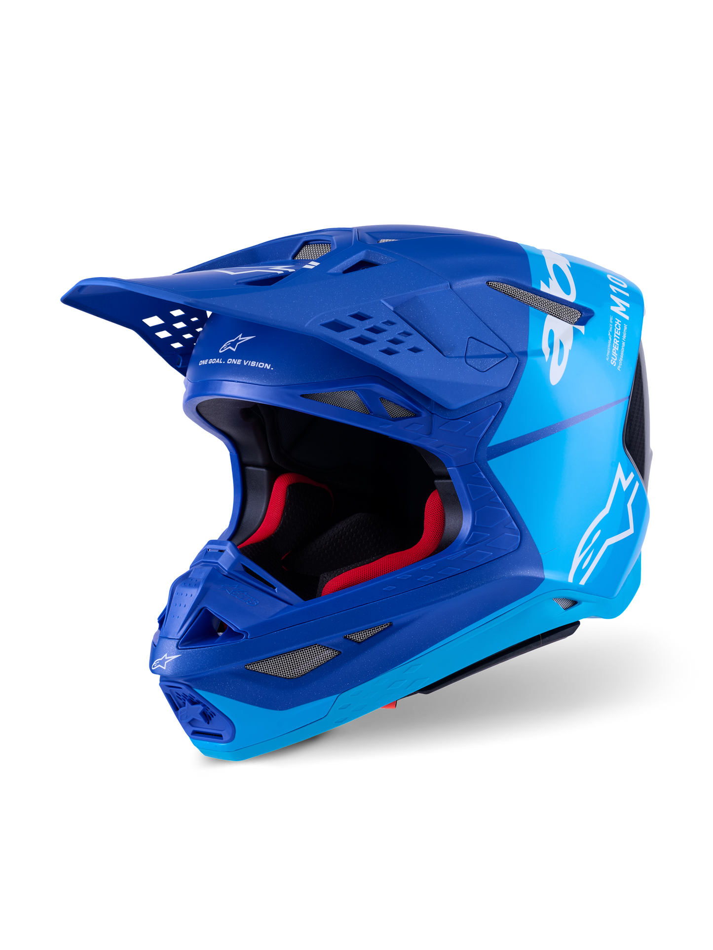 Alpinestars Supertech S M10 Flood Helmet - Offroad, Small, Metallic Blue/Medium Blue/Black
