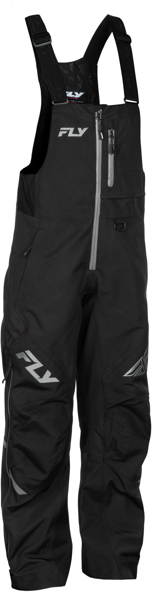 Fly Racing Women's Carbon Bibs X-Large Black/Grey – Snowproof Waterproof Snow Pants with Breathable Tech