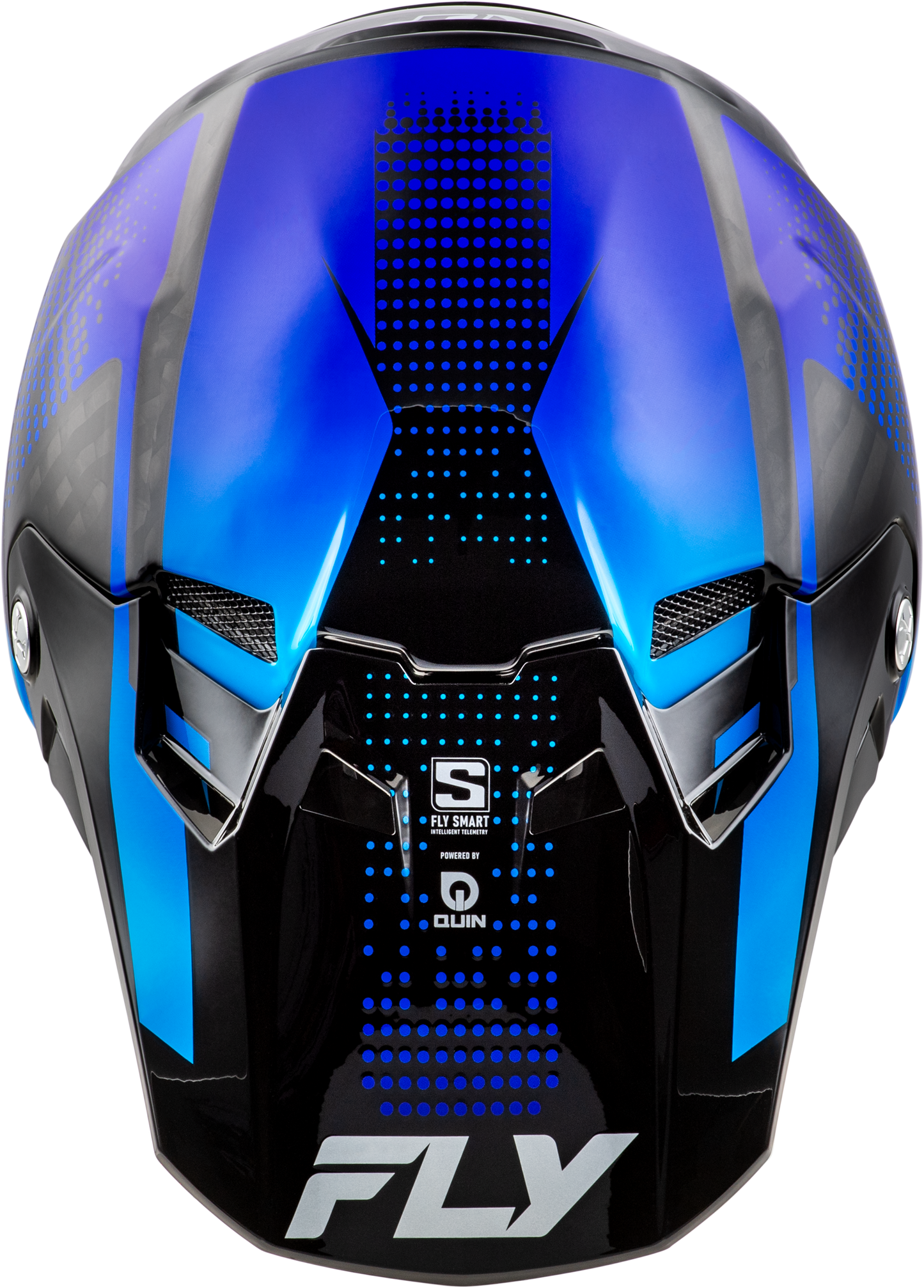 Fly Racing Formula S Carbon Protocol Helmet – Medium, Black Carbon/Blue, Offroad Full-Face with Crash Detection and Bluetooth 5.0