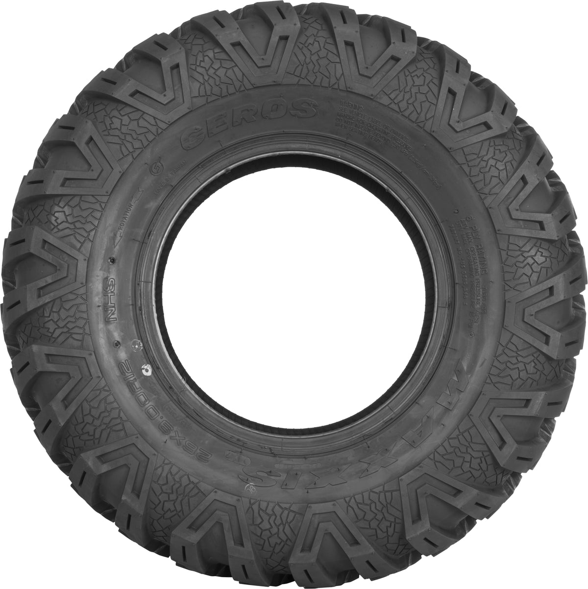 Maxxis Ceros Front 26x9R12 UTV Tire - Radial, Tubeless, 6-Ply for Kawasaki KRF 800 Teryx