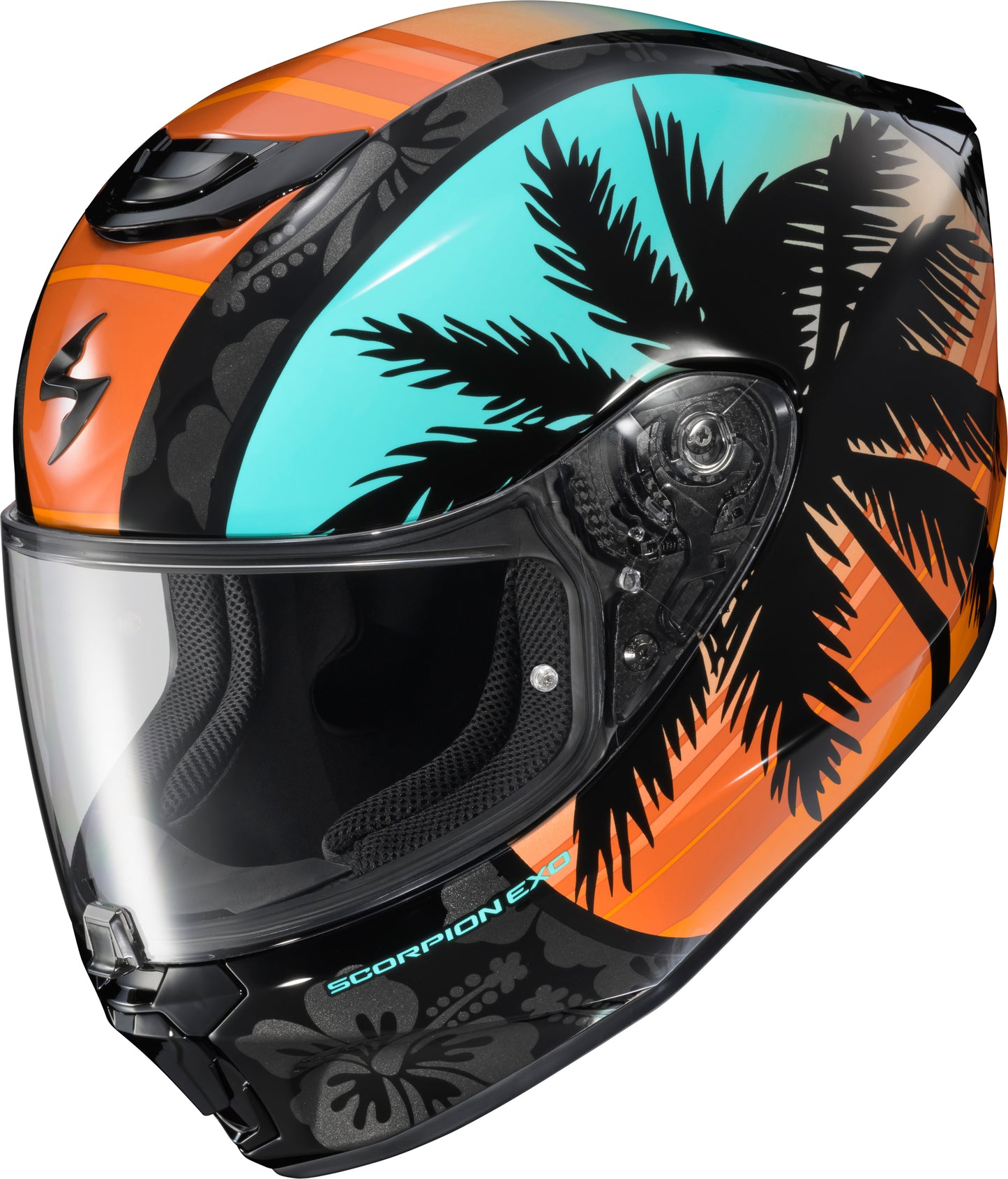 Scorpion EXO R330 Full Face Helmet - Small, Light Blue/Orange