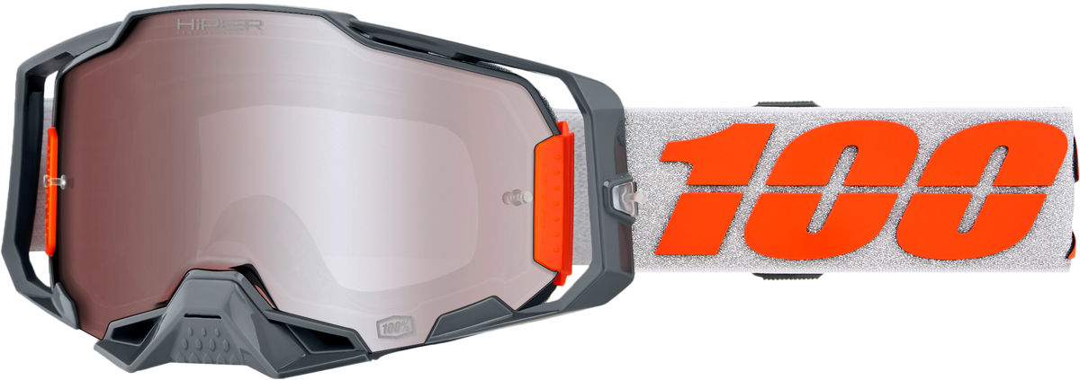 100-Percent Armega Hiper Goggle with Mirror Silver Lens for Offroad Racing