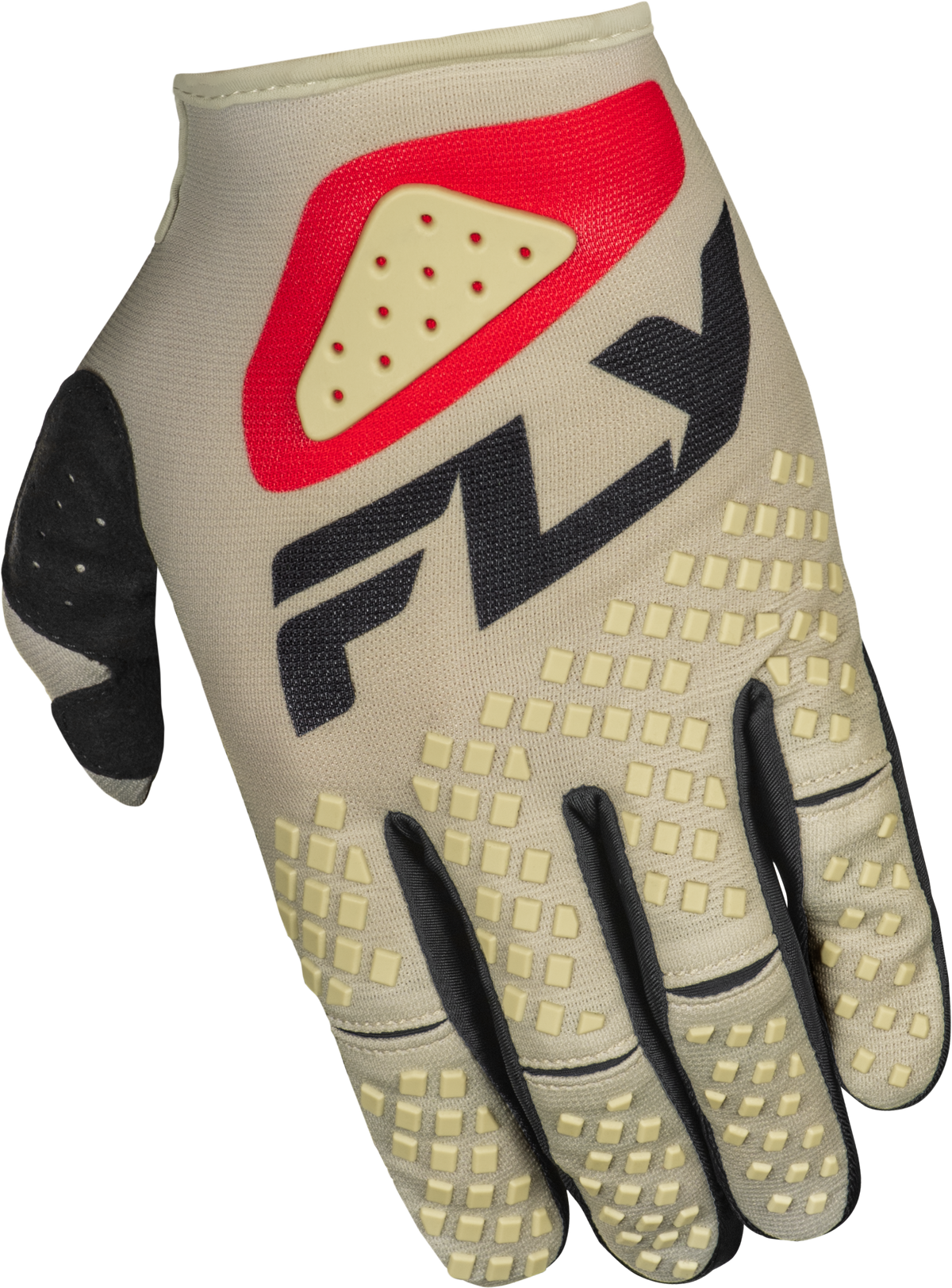 Fly Racing Kinetic Sym Offroad MX Gloves - Small, Light Grey/Red/Black