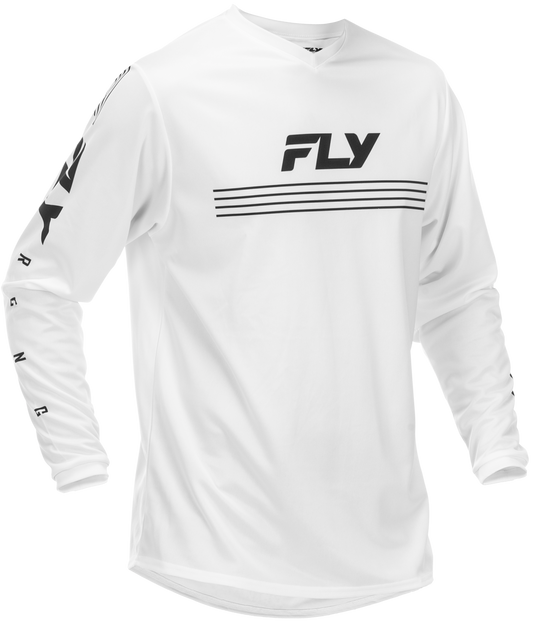 Fly Racing Universal Jersey White/Black Large - Motorcycle Riding Apparel