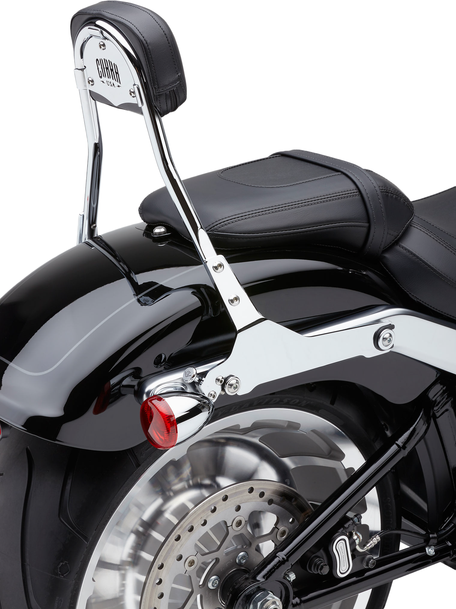 COBRA Detachable Backrest Round Chrome for Harley Touring Models Part #602-2007