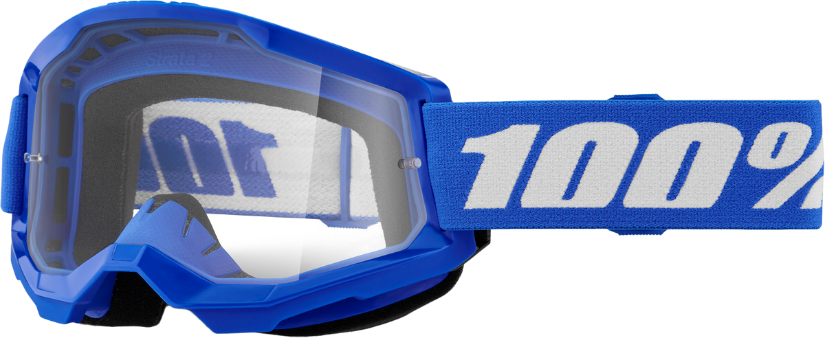 100-Percent Strata 2 Jr. Goggle Blue with Clear Lens for Offroad Riders