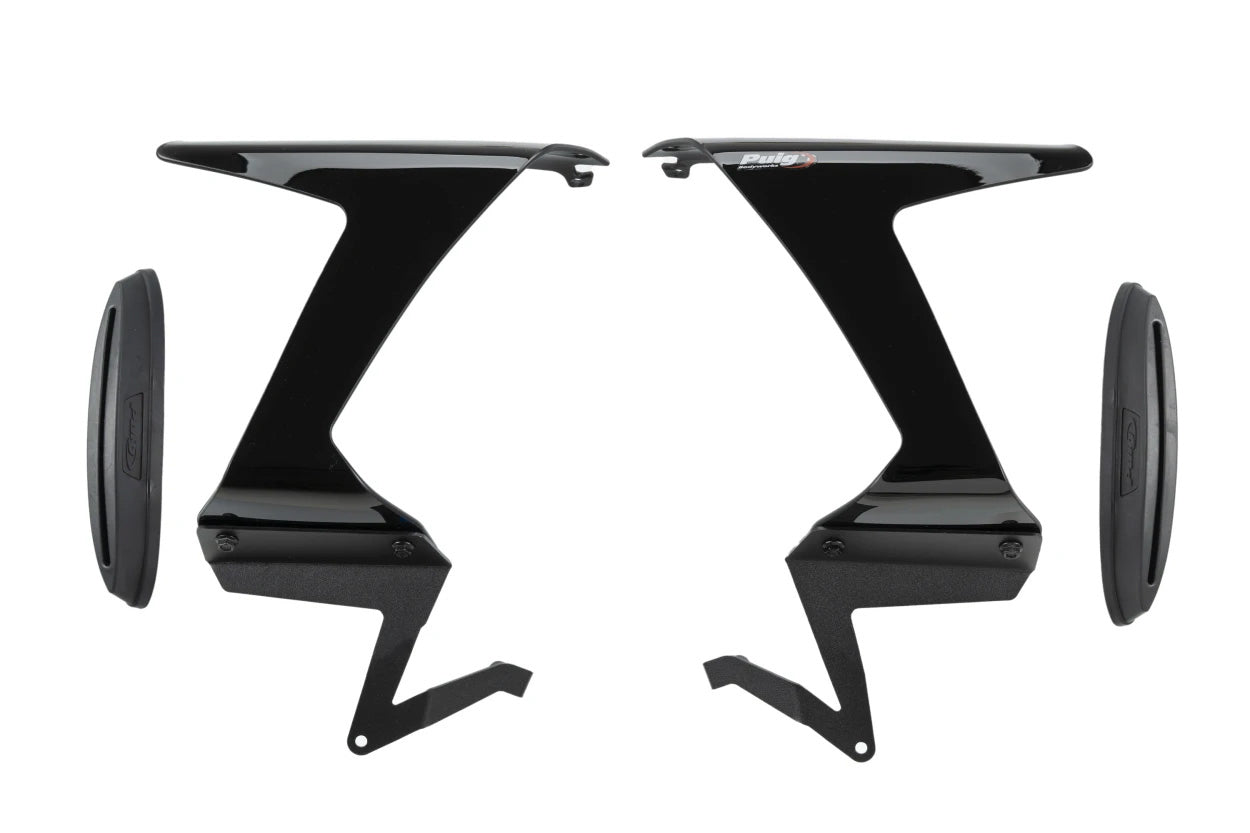 PUIG Race Side Spoilers Black for Kawasaki - Downforce Aero Enhancers