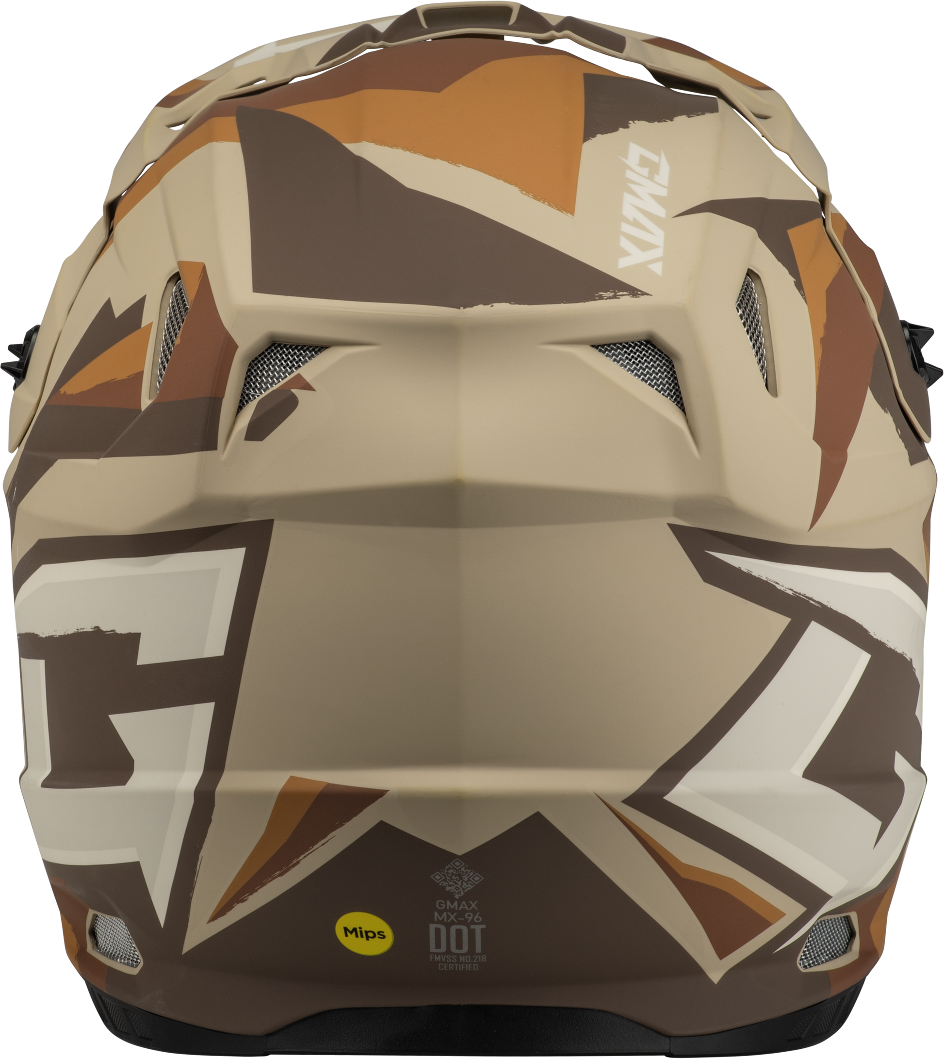 GMAX MX-96 Off-Road Helmet - Small Matte Brown/Tan/White with MIPS and Advanced Ventilation