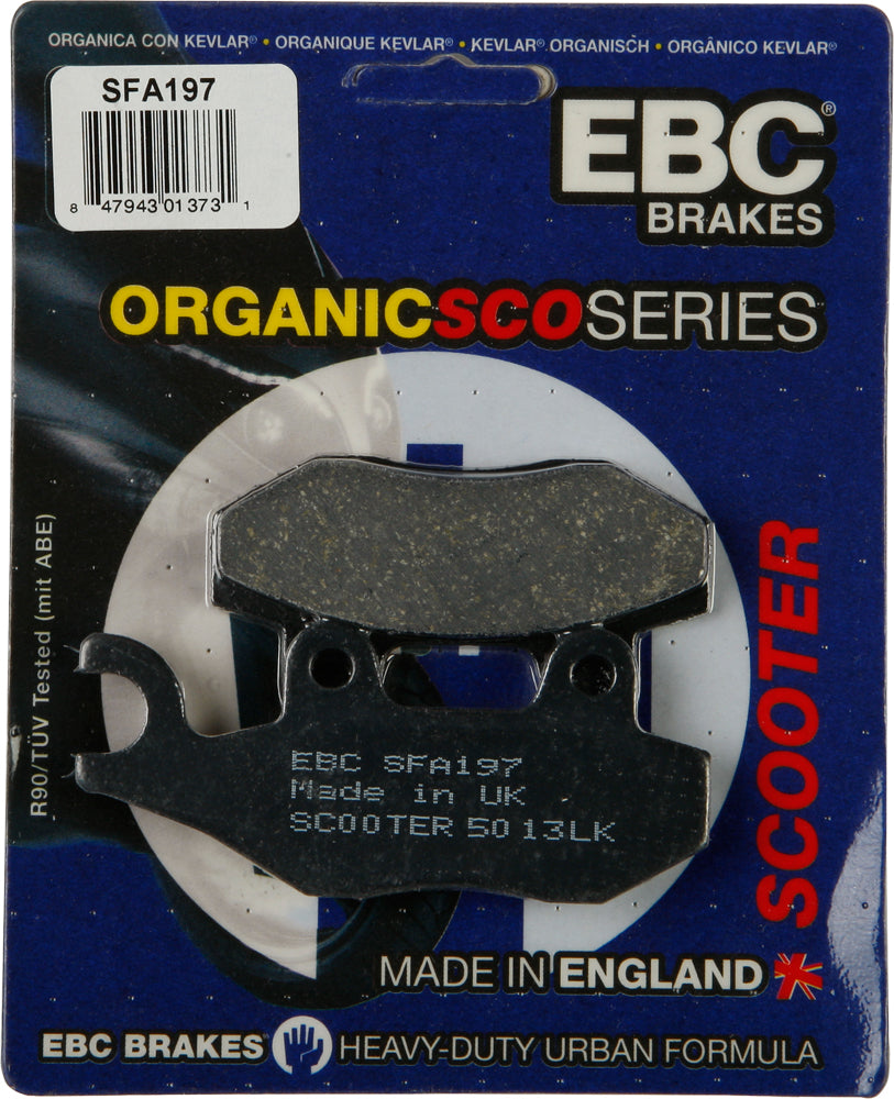 EBC Brakes SFA197 Organic Brake Pads for Scooter - Street Segments