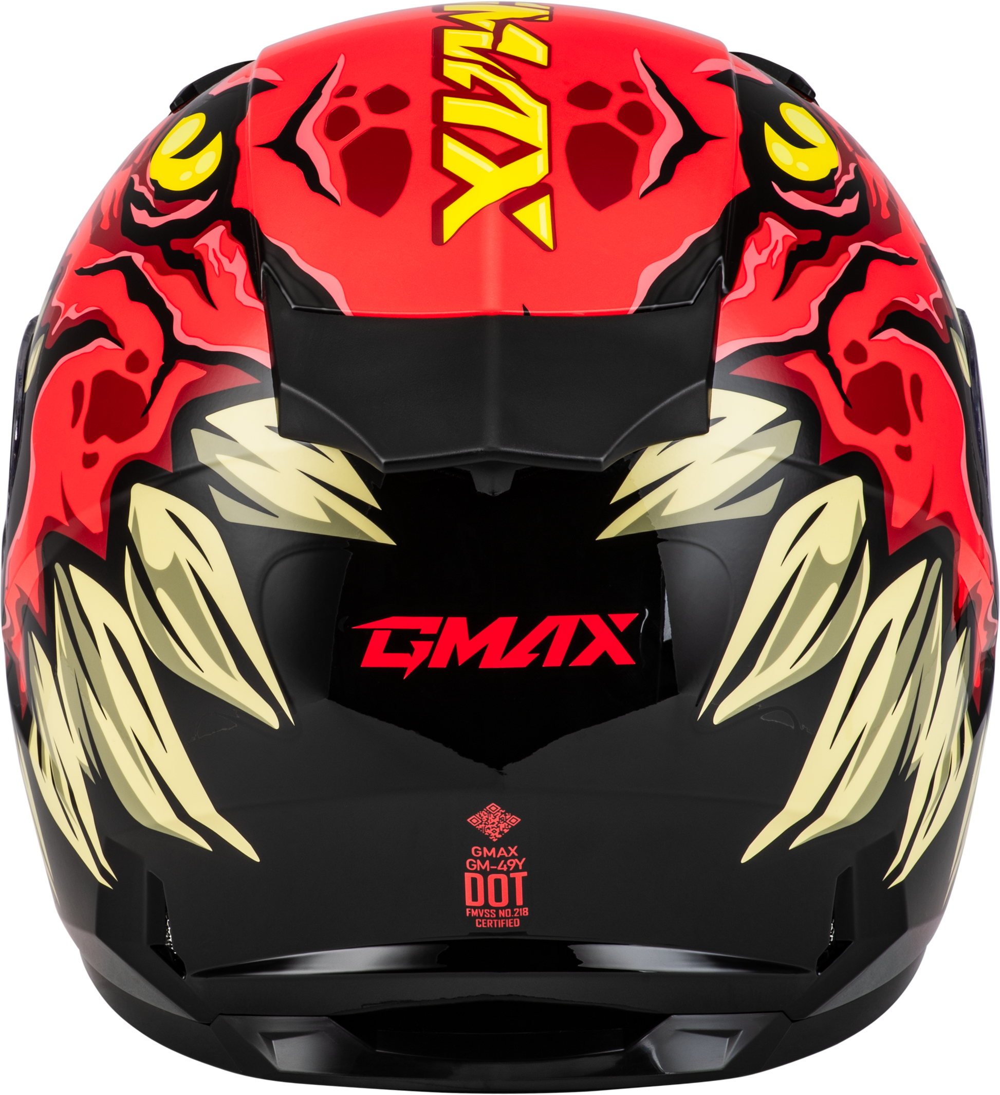GMAX Youth GM-49Y Drax Helmet in Red – Full-Face Street Helmet with Interchangeable Fit for Kids