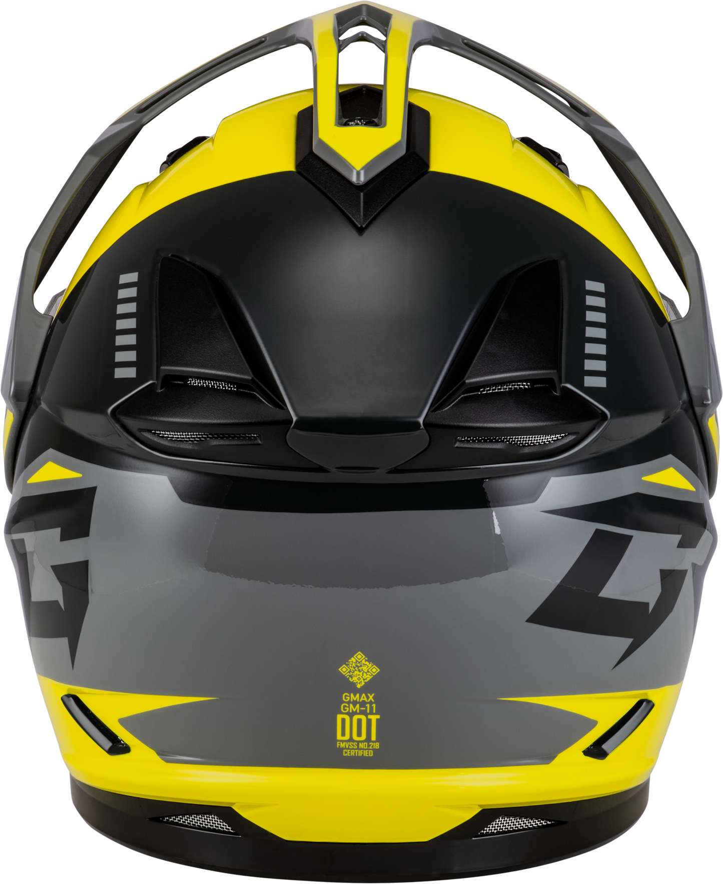 GMAX GM-11S Ronin Snow Helmet 2X-Large Yellow, Silver & Grey - Dual Sport with Convertible Visor Design