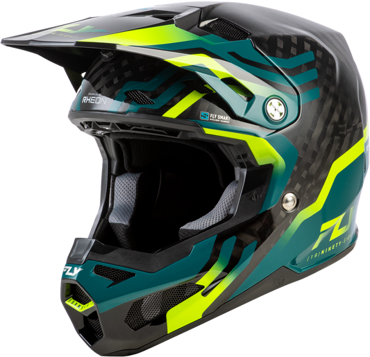 Fly Racing Formula S Carbon Byte Helmet Large Black Carbon/Teal/Lime – Offroad Riding Safety & Tech