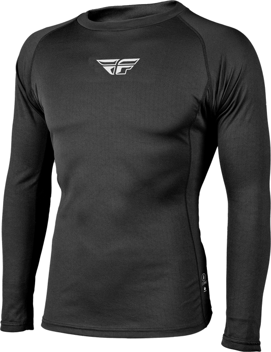 Fly Racing Heavyweight Baselayer Top for Snow – Black X-Small