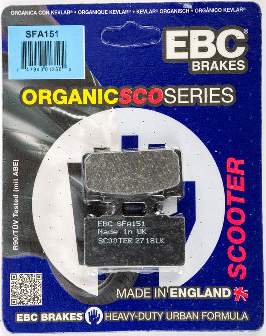 EBC Brakes SFA151 Organic Brake Pads for Scooters - Street Segment