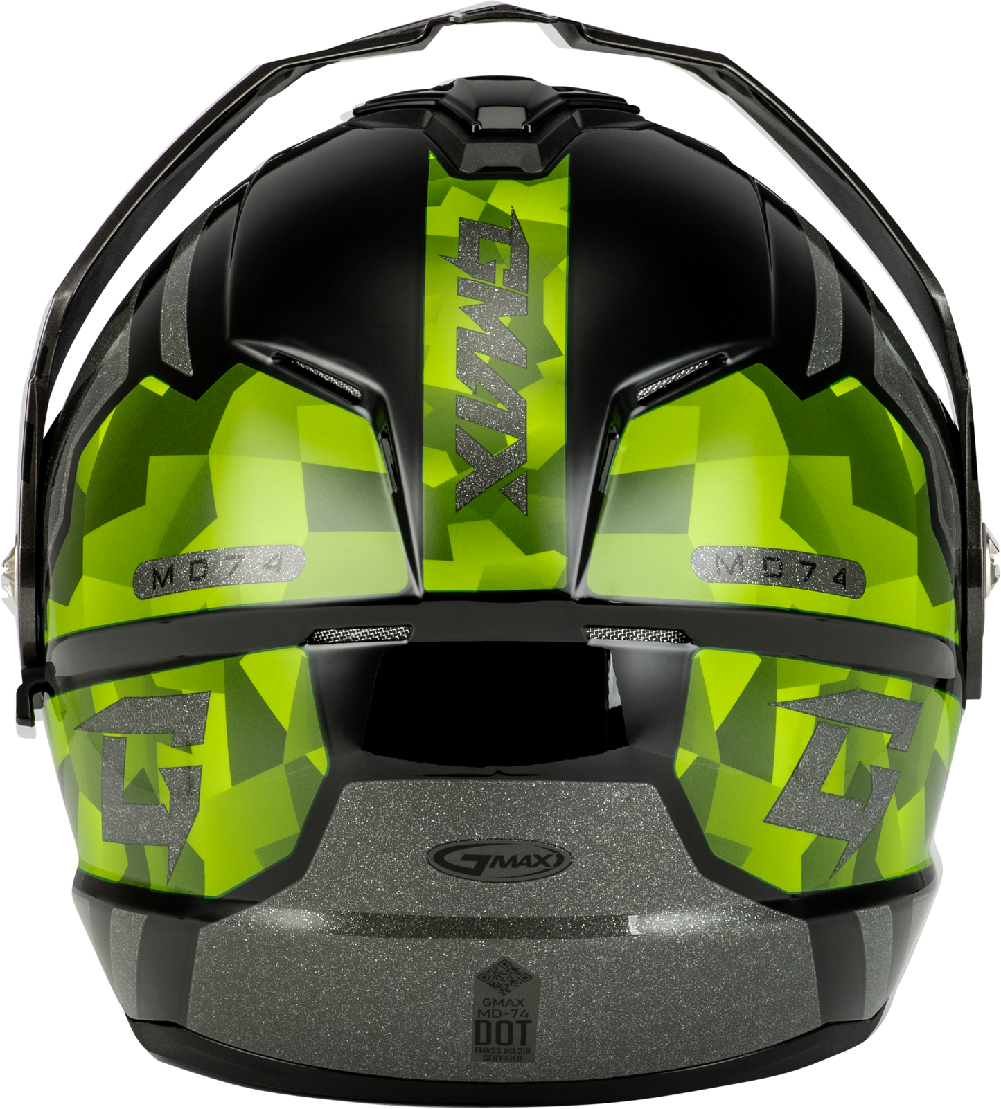 GMAX MD-74 Striker Modular Helmet with Mirror Gold Lens, Small, Black/Silver/Green Metallic